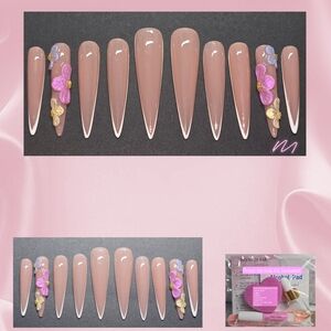 Floral Nude Press-On Nails